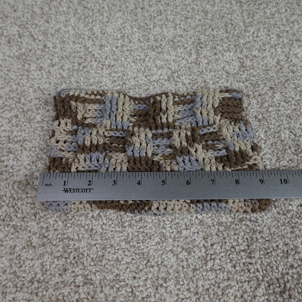 Handmade Crochet Reusable Mop Cover Brown Tan Blue Basketweave Swiffer Pad - Picture 4 of 5